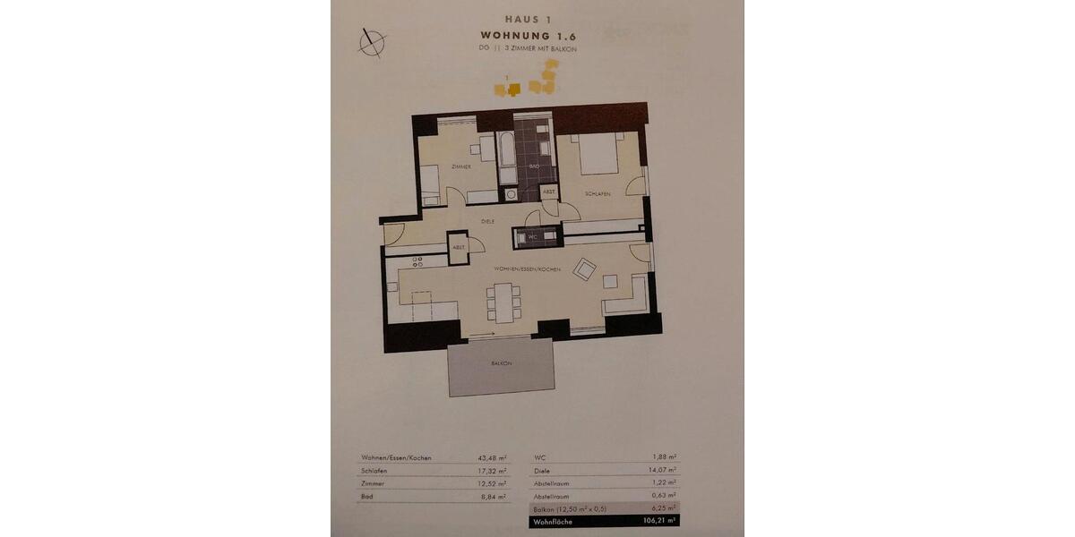 3-Zimmer Dachgeschoss Wohnung in Heiterheim (Erstbezug) zimmer