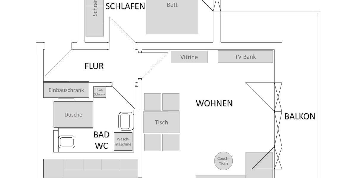 Erdgeschoßwohnung Stuttgart Feuerbach - 2 Zimmer, 51 m&sup2;, 1.150&euro; | Angebot:26687946