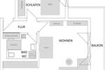Erdgeschoßwohnung Stuttgart Feuerbach - 2 Zimmer, 51 m&sup2;, 1.150&euro; | Angebot:26687946