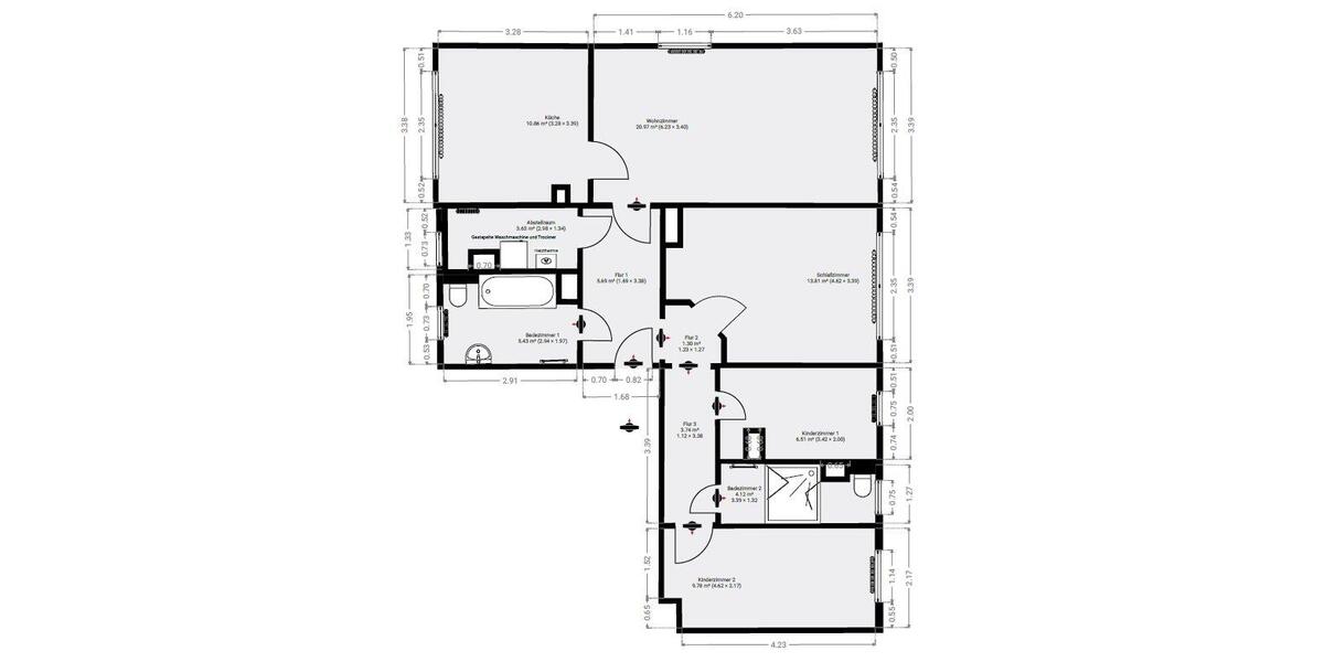 Etagenwohnung Sehmatal - 5 Zimmer, 88 m&sup2;, 484&euro; | Angebot:26362233