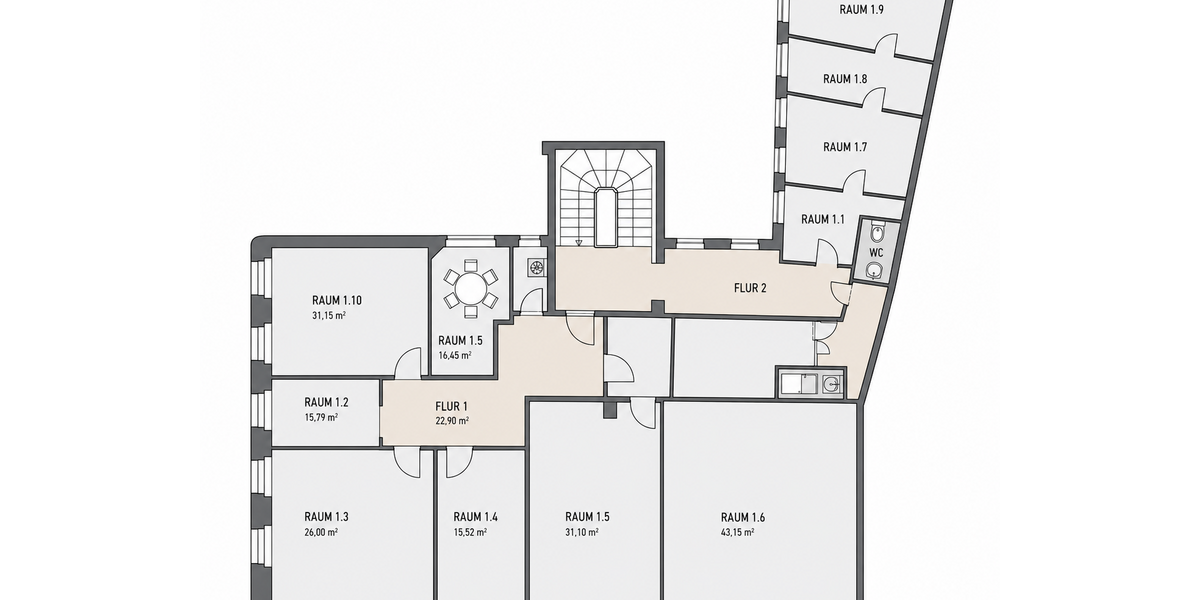 Klimatisierte & möblierte Praxis- Büroräume mit ca. 184 m² in der Geraer Innenstadt! - Gewerbeobjekt Gera Ostviertel | Angebot:27136569