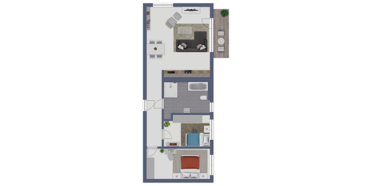 Erdgeschoßwohnung Bucha - 3 Zimmer, 90 m&sup2;, 1.069&euro; | Angebot:25364707