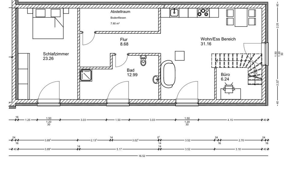 Dachgeschoßwohnung Loxstedt - 2.5 Zimmer, 94 m&sup2;, 1.100&euro; | Angebot:25012529