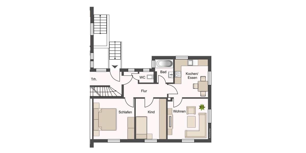 Erdgeschoßwohnung Rochlitz - 3 Zimmer, 70 m&sup2;, 420&euro; | Angebot:26098091