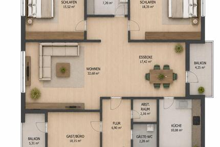 Wohnung Schortens - 4 Zimmer, 86 m&sup2;, 610&euro; | Angebot:26513430
