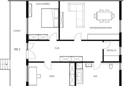 Sanierte Wohnung mit 3,5 Zimmer mit neuer EBK & Balkon in Wanne