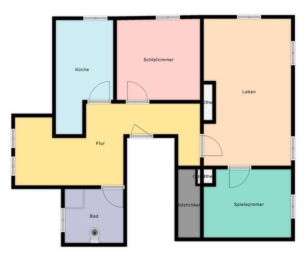 Etagenwohnung Bad Frankenhausen/Kyffhäuser Kyffhäuser - 3 Zimmer, 86 m&sup2;, 700&euro; | Angebot:26413442