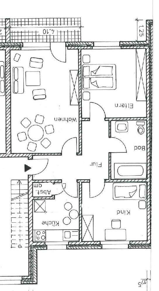 ruhige 3 Zimmer-Wohnung mit Balkon