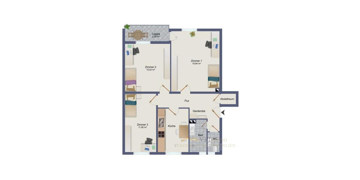 Möbl. 12m2 Zi. in 3er-berufstätigen-WG in München-Sendling 15.01 5 zimmer