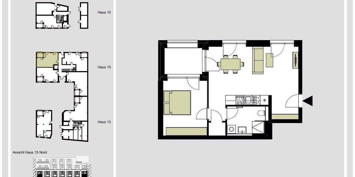 Etagenwohnung Nürnberg Zerzabelshof - 2 Zimmer, 56 m&sup2;, 943&euro; | Angebot:26205418