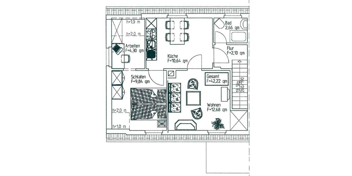Etagenwohnung Mügeln - 2 Zimmer, 42 m&sup2;, 260&euro; | Angebot:25798411