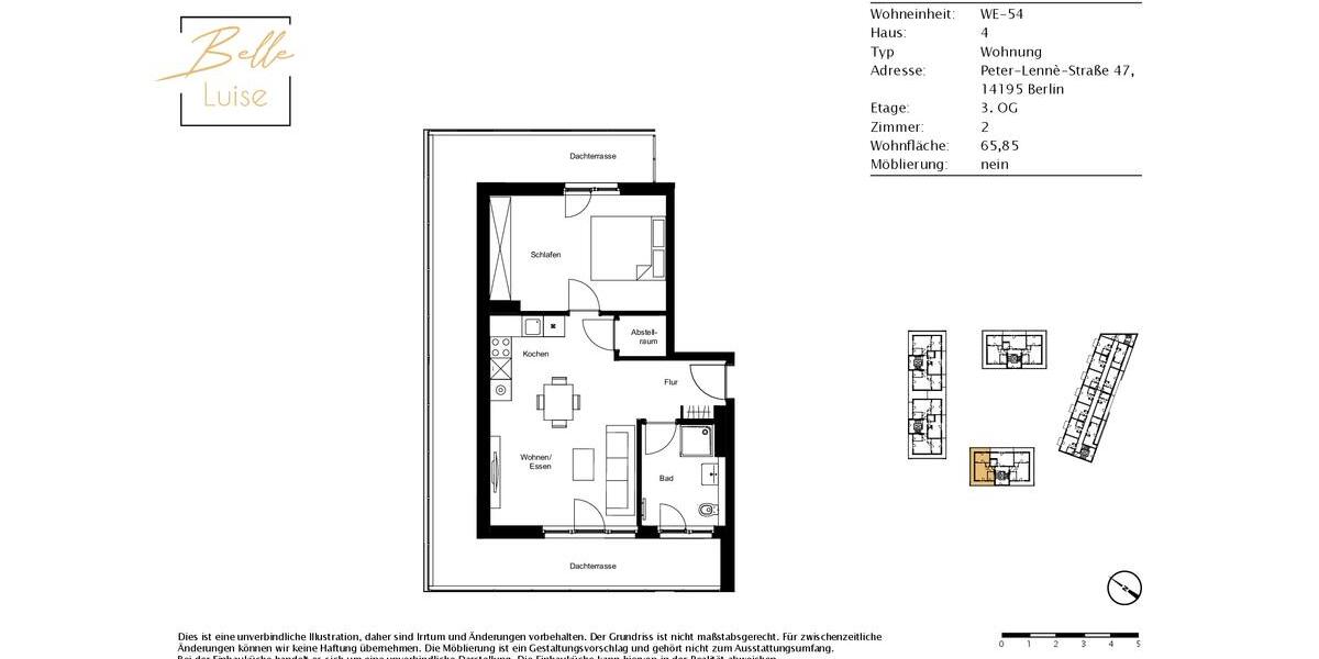 Dachgeschoßwohnung Berlin Steglitz-Zehlendorf - 2 Zimmer, 66 m&sup2;, 1.655&euro; | Angebot:26348863