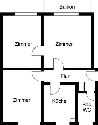 Wohnung zum Mieten in Wuppertal 630 € 82.38 m² 3 zimmer