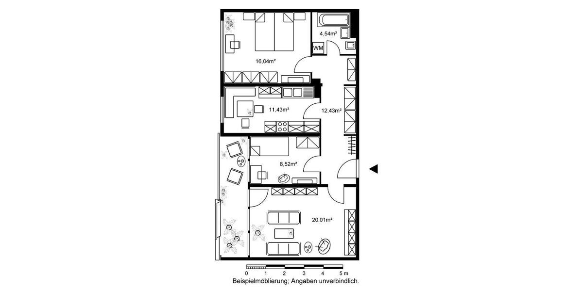 Etagenwohnung Darmstadt Darmstadt-Nord - 3 Zimmer, 77 m&sup2;, 829&euro; | Angebot:26588501