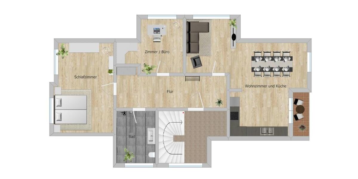 Sehr schöne, helle Wohnung im 1. OG eines Zweifamilienhaus 3 zimmer