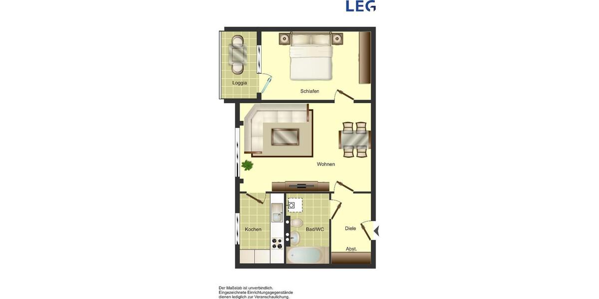Erdgeschoßwohnung Solingen - 2 Zimmer, 57 m&sup2;, 295&euro; | Angebot:22913835
