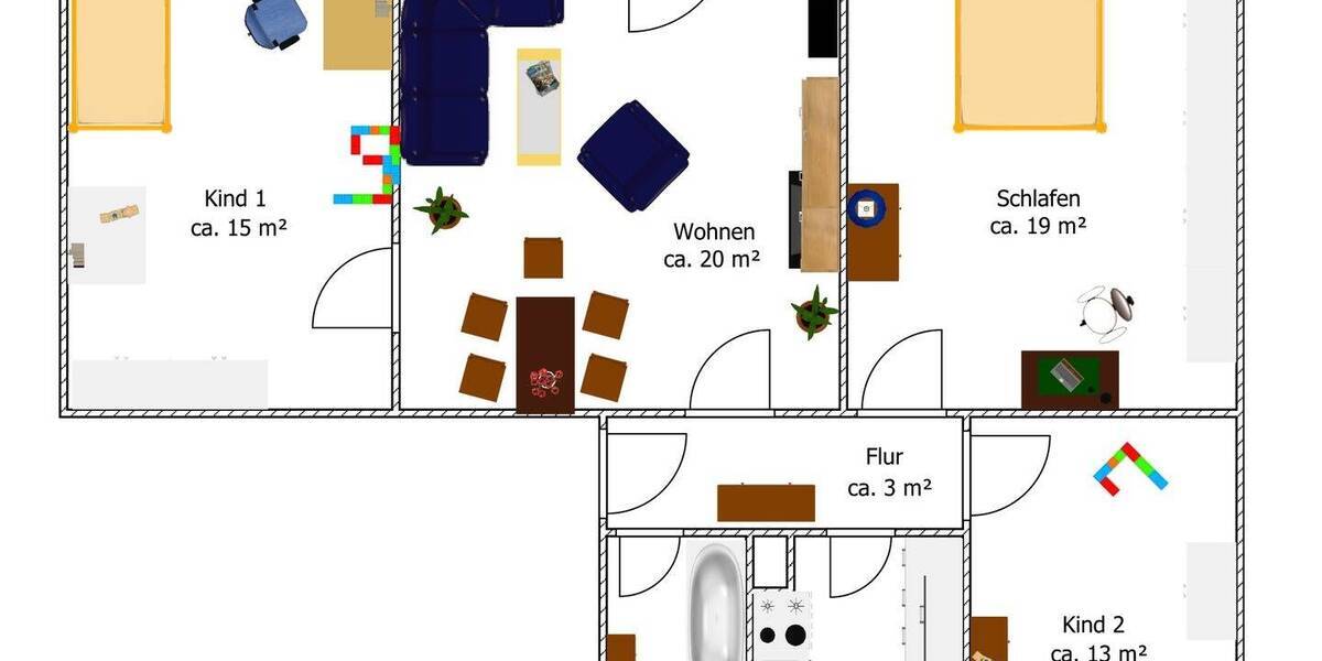 Etagenwohnung Schkeuditz Altscherbitz - 4 Zimmer, 82 m&sup2;, 740&euro; | Angebot:23560446