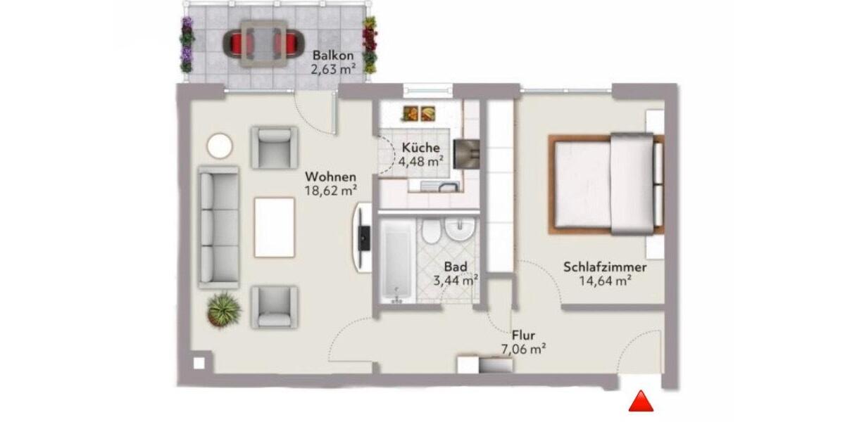 Etagenwohnung Burghausen - 2 Zimmer, 52 m&sup2;, 800&euro; | Angebot:25637788
