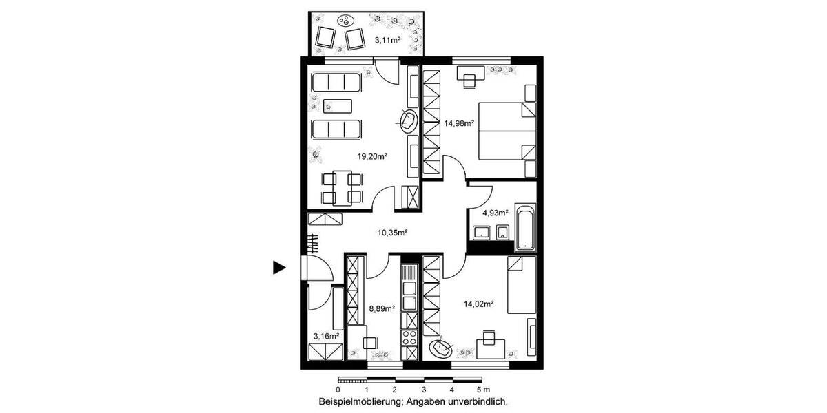 Etagenwohnung Wiesbaden Dotzheim - 3 Zimmer, 78 m&sup2;, 782&euro; | Angebot:26118026