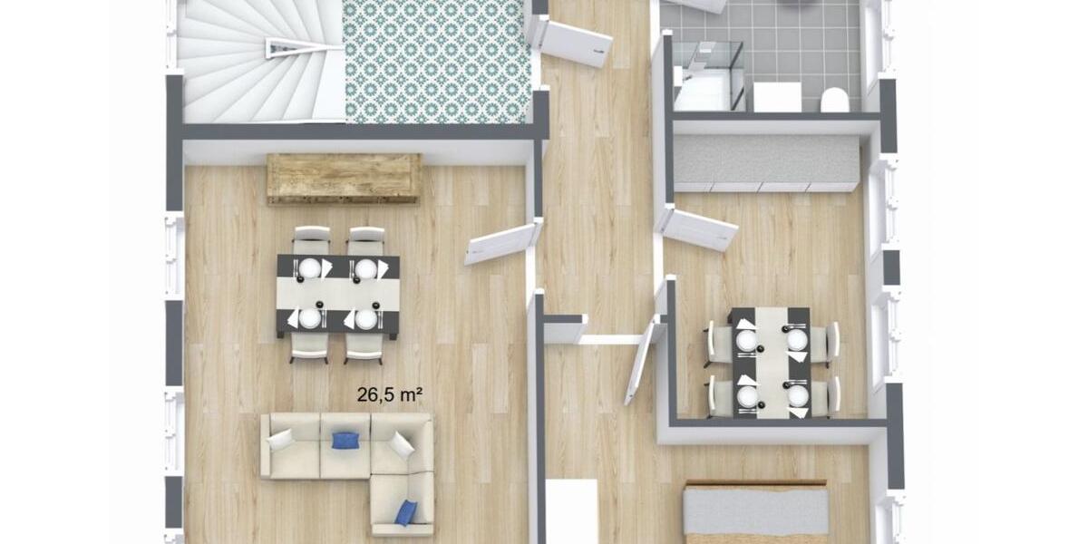 Etagenwohnung Greifswald - 1 Zimmer, 61 m&sup2;, 730&euro; | Angebot:26553097