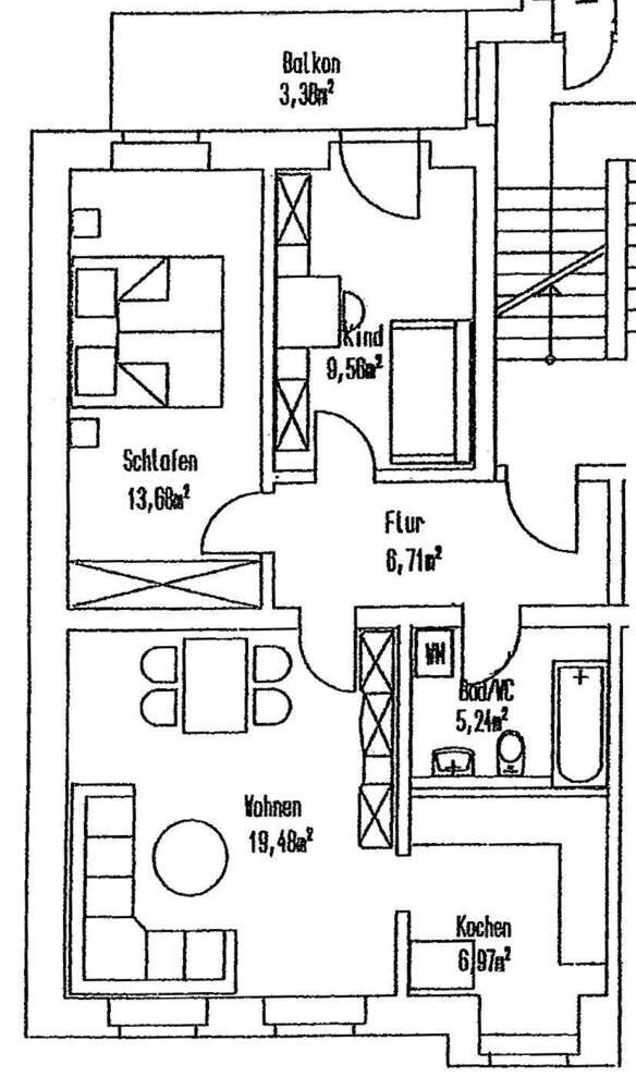 2,5 Zimmer plus ArbeitsZimmer - 1.OG mit Balkon - modernes BadeZimmer - zur Miete in Plauen