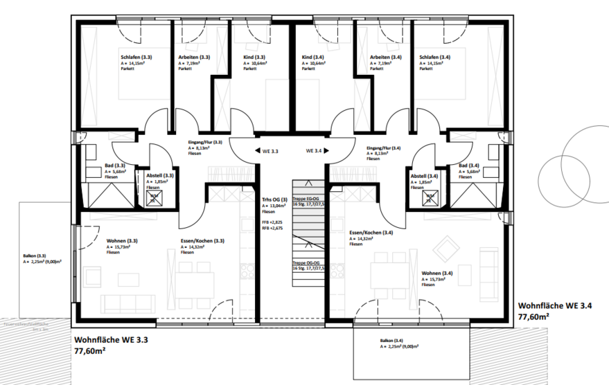 Wohnung zum Mieten in Neckarsulm-Obereisesheim 1.059,24 € 77.6 m² 4.5 zimmer