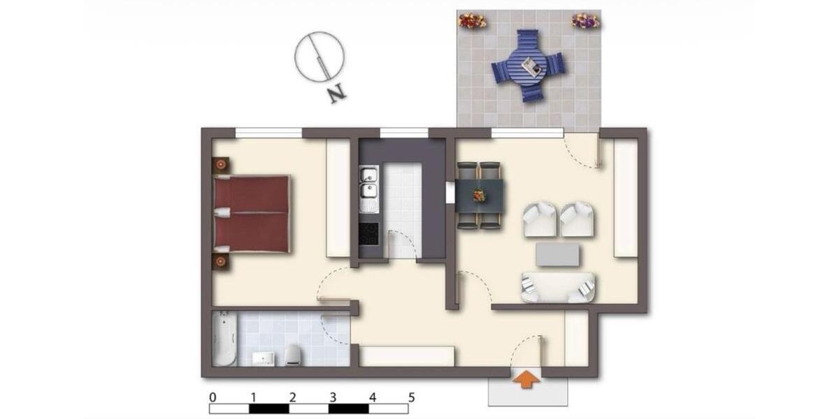 Terrassenwohnung Tettnang - 2 Zimmer, 64 m&sup2;, 950&euro; | Angebot:24966175