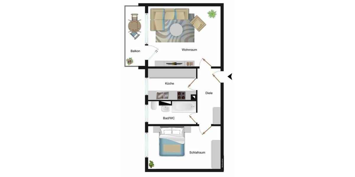 Etagenwohnung Bischofsheim - 2 Zimmer, 66 m&sup2;, 890&euro; | Angebot:25167828