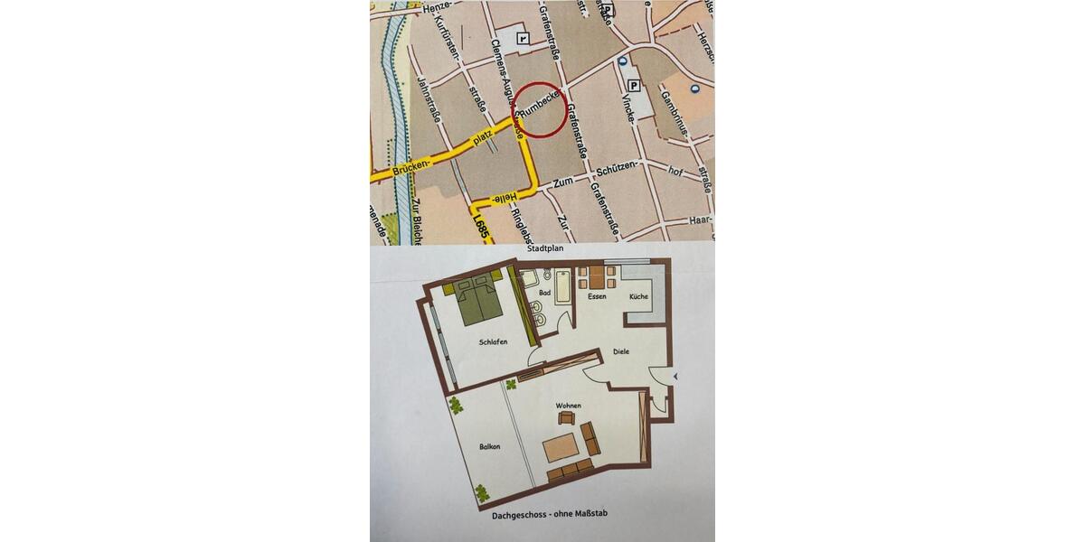 Etagenwohnung Arnsberg Obereimer - 2 Zimmer, 78 m&sup2;, 650&euro; | Angebot:26646860