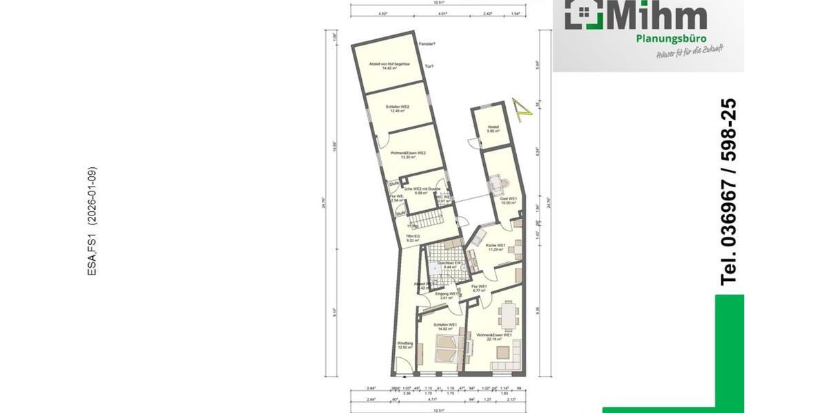 Erdgeschoßwohnung Eisenach - 3 Zimmer, 79 m&sup2;, 608&euro; | Angebot:24440561