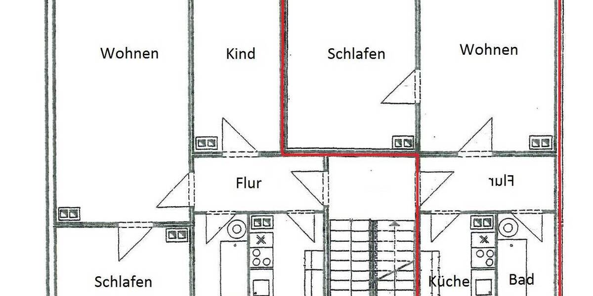 Etagenwohnung Hildburghausen Wallrabs - 2 Zimmer, 48 m&sup2;, 315&euro; | Angebot:25986302