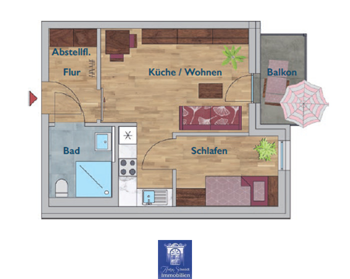 Dachgeschoßwohnung Arnsdorf - 2 Zimmer, 42 m&sup2;, 580&euro; | Angebot:24434555