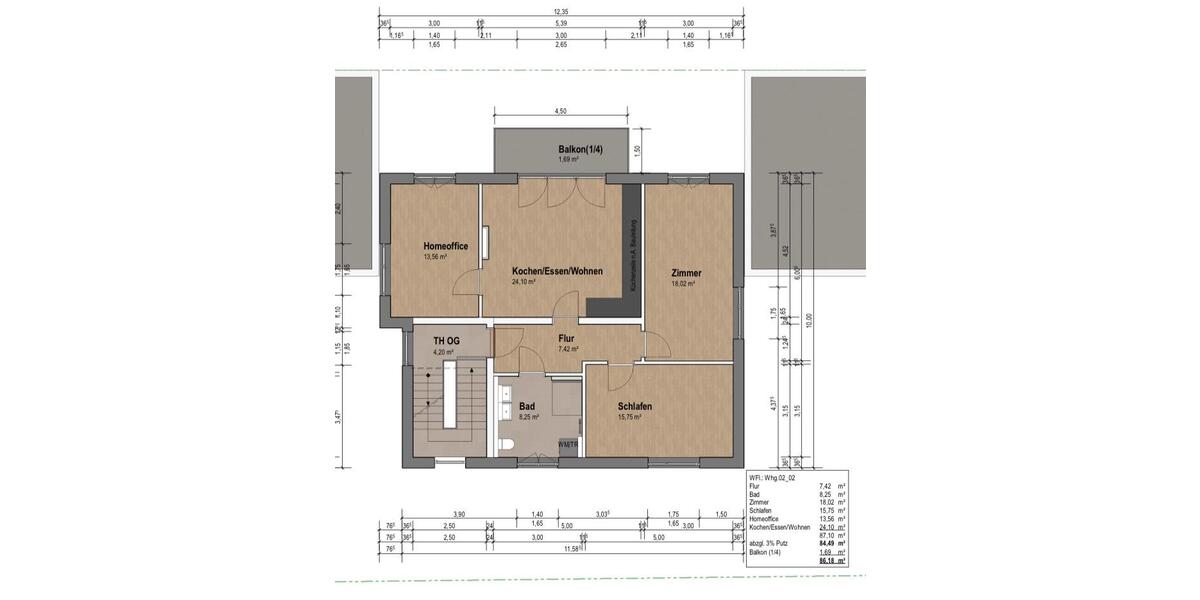 Etagenwohnung Rheinau - 3 Zimmer, 86 m&sup2;, 1.470&euro; | Angebot:25987950