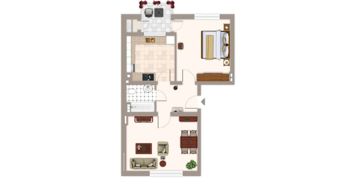 Etagenwohnung Mönchengladbach Rheydt - 2 Zimmer, 58 m&sup2;, 559&euro; | Angebot:27286371