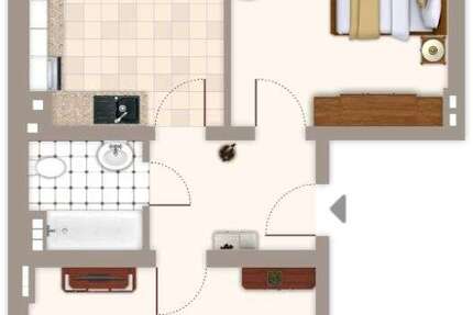 Wohnung Mönchengladbach Rheydt - 2 Zimmer, 58 m&sup2;, 559&euro; | Angebot:27286371