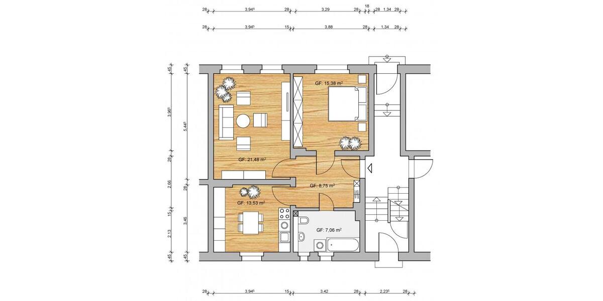 Erdgeschoßwohnung Guben - 2 Zimmer, 66 m&sup2;, 416&euro; | Angebot:26676268