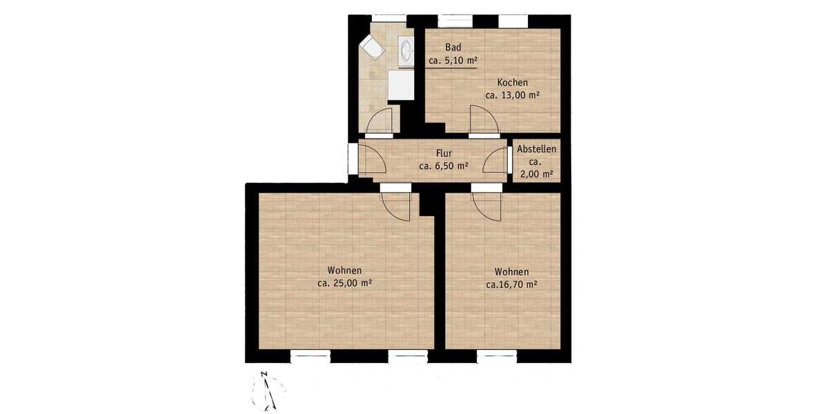 Etagenwohnung Pirna - 2 Zimmer, 68 m&sup2;, 576&euro; | Angebot:27219844