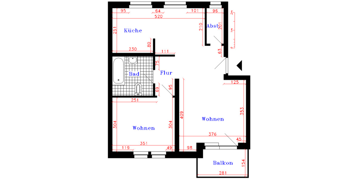 Dachgeschoßwohnung Rochlitz - 3 Zimmer, 70 m&sup2;, 420&euro; | Angebot:13979716