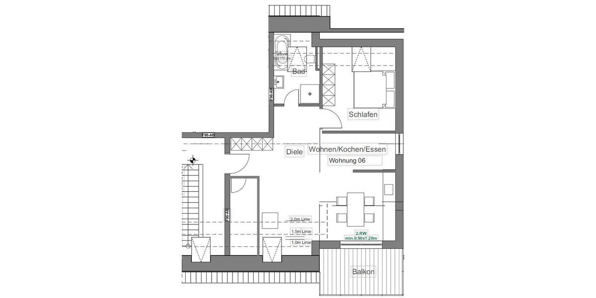 Etagenwohnung Waldbröl Diezenkausen - 2 Zimmer, 66 m&sup2;, 660&euro; | Angebot:26196806