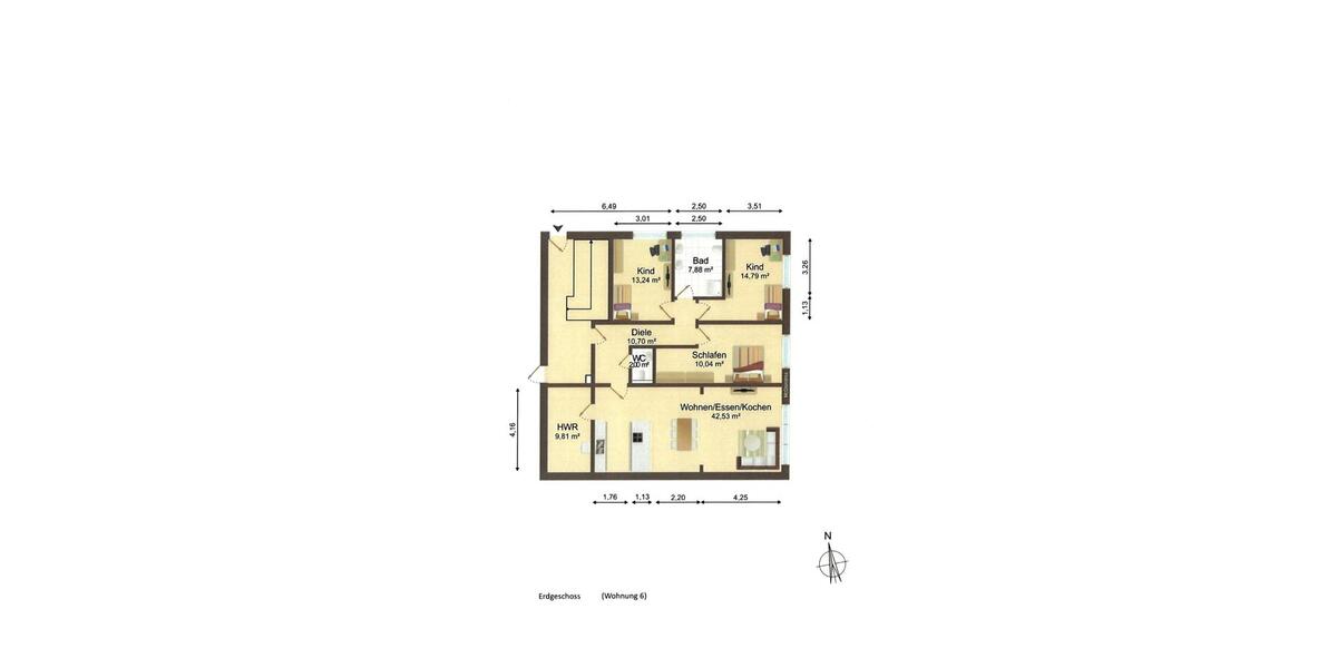 Erdgeschoßwohnung Melle Bruchmühlen - 4 Zimmer, 116 m&sup2;, 1.160&euro; | Angebot:25917966