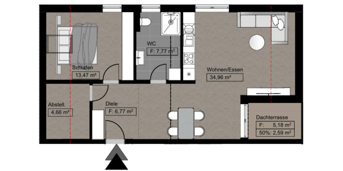Etagenwohnung Gründau - 3 Zimmer, 68 m&sup2;, 830&euro; | Angebot:25574973