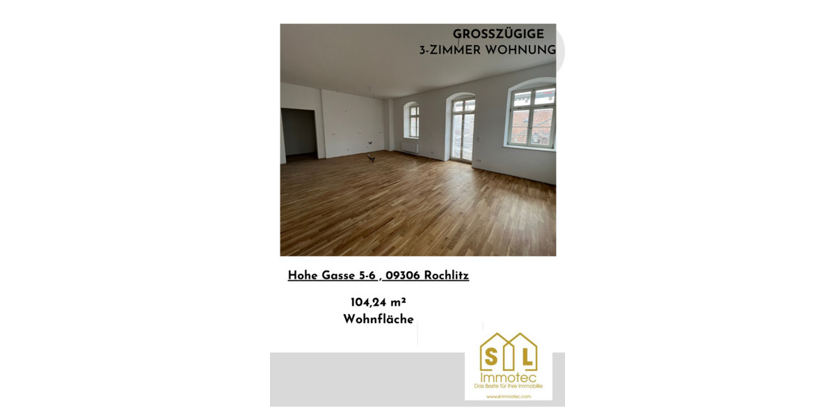 Etagenwohnung Rochlitz - 3 Zimmer, 104 m&sup2;, 938&euro; | Angebot:24687787