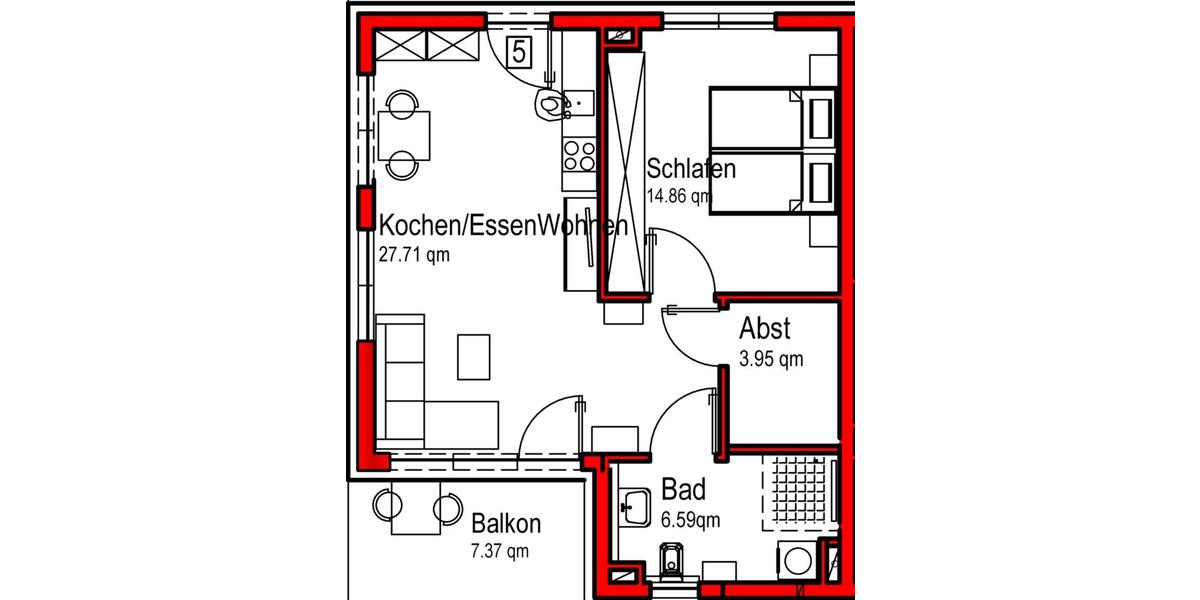 Gepflegtes Wohnen im Alter 2 Zimmer Apartment barrierearm 2 zimmer