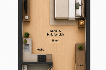 Wohnung Pforzheim Oststadt - 1 Zimmer, 38 m&sup2;, 620&euro; | Angebot:26699400