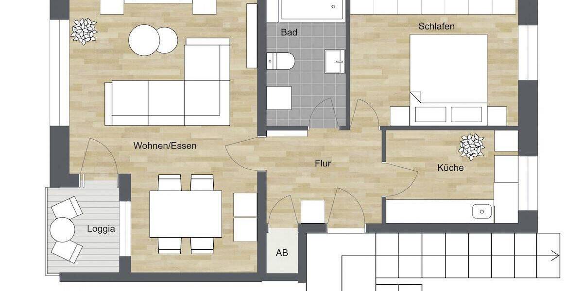 Etagenwohnung Bielefeld / Senne Senne - 2 Zimmer, 65 m&sup2;, 550&euro; | Angebot:26155525