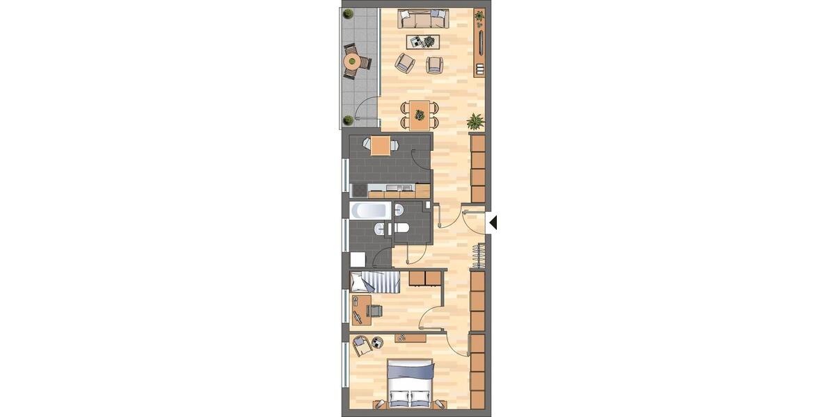Etagenwohnung Braunschweig Timmerlah-Geitelde-Stiddien - 3 Zimmer, 79 m&sup2;, 622&euro; | Angebot:26235160