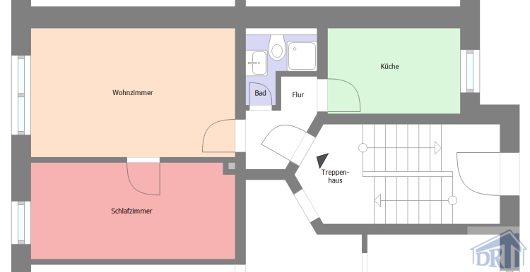 Erdgeschoßwohnung Zittau - 2 Zimmer, 46 m&sup2;, 245&euro; | Angebot:25324478
