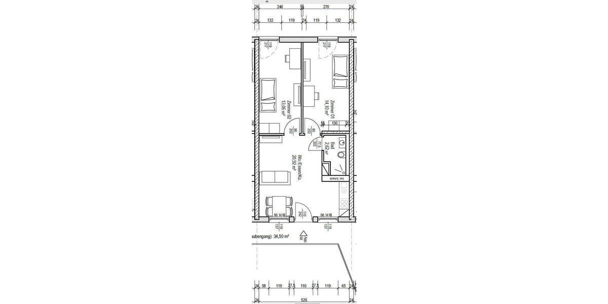 Etagenwohnung Ingolstadt Schlachthofviertel - 3 Zimmer, 51 m&sup2;, 920&euro; | Angebot:26147543