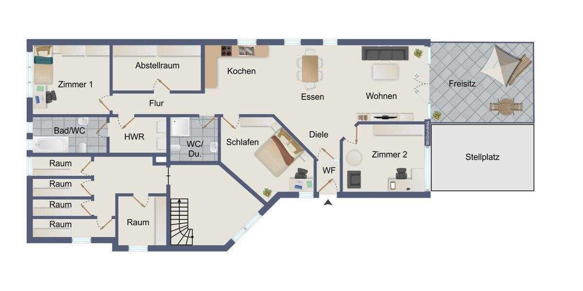 Etagenwohnung Walzbachtal / Wössingen Wössingen - 4 Zimmer, 146 m&sup2;, 1.400&euro; | Angebot:24860339