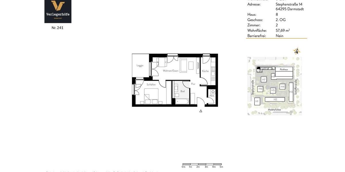 Etagenwohnung Darmstadt Darmstadt-West - 2 Zimmer, 58 m&sup2;, 1.280&euro; | Angebot:26564277